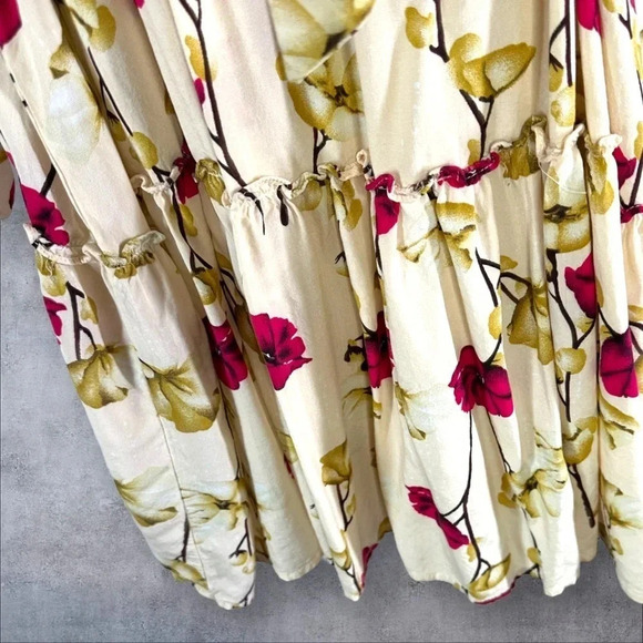 Entro Floral Ruffled Tunic Dress size Medium Belted Vacation Cruise Dress Up - Picture 5 of 9